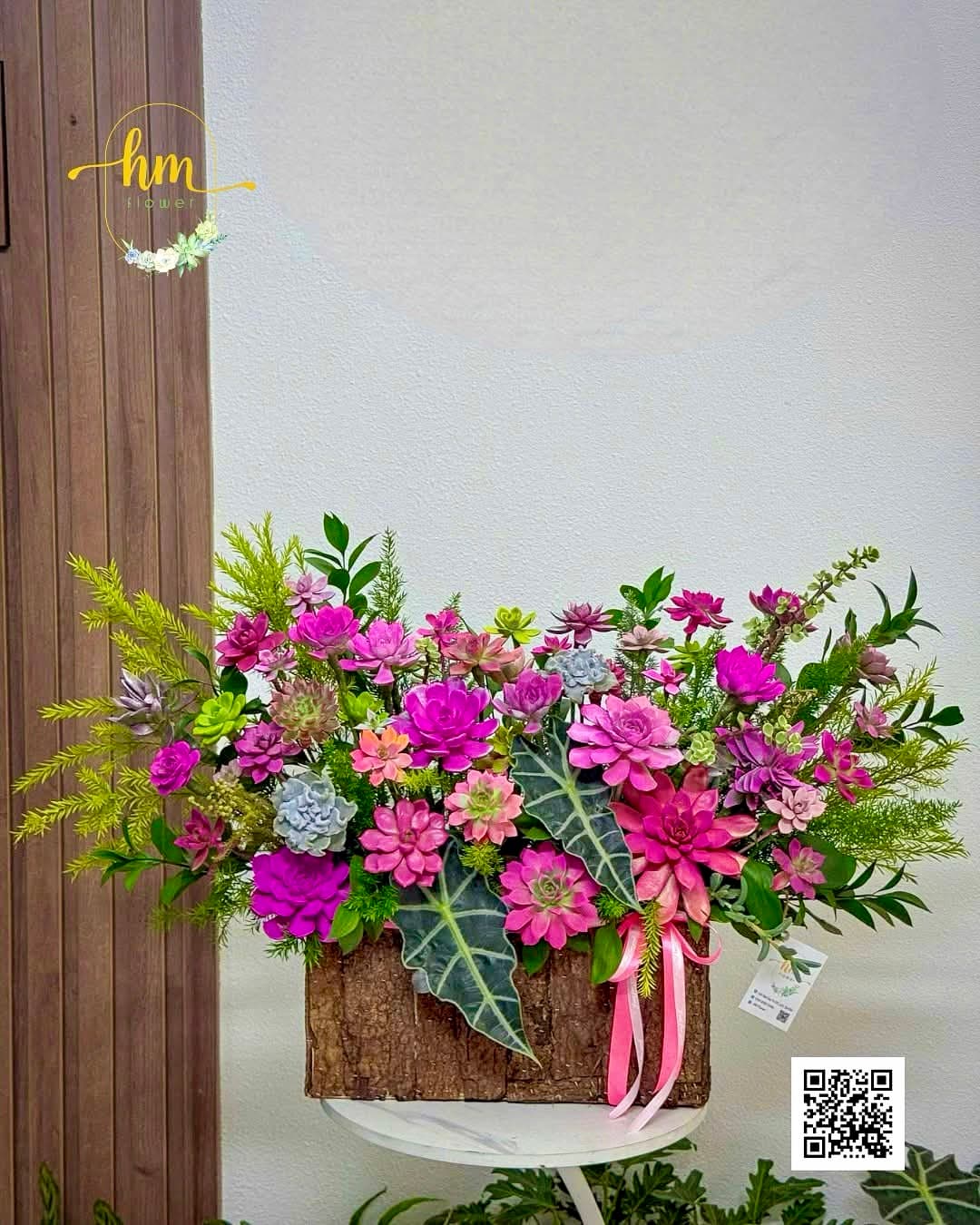 Chậu Sen đá gỗ hồng - Sắc Hồng An Nhiên